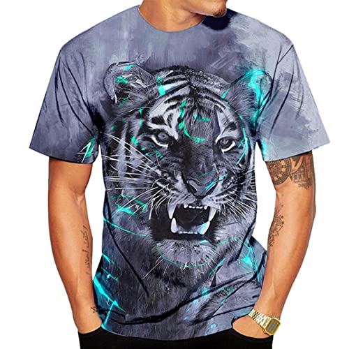 Zhiyao Unisex T Shirts mit Tiger 3D Drucken Kurzarm Sommer Männer Herren T-Shirt Herren-T-Shirt von Zhiyao