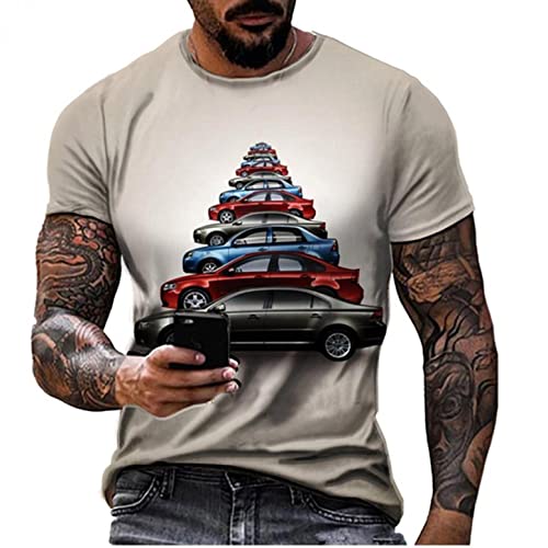 Zhiyao Weihnachten Herren T-Shirt Geschenke Männer WeihnachtsShirt Sankt EL Pullover Weihnachtsmann Cosplay Kostüm Streetwear GötterGeschenk Idee, 20-grau, 3XL von Zhiyao