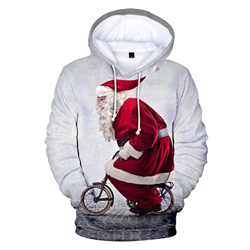 Zhiyao Weihnachten Herren Unisex 3D Druck Pullover Hoodie Realistischer Kapuzenpullover Langarm Sweatshirts Kapuzenjacke Mit Taschen von Zhiyao