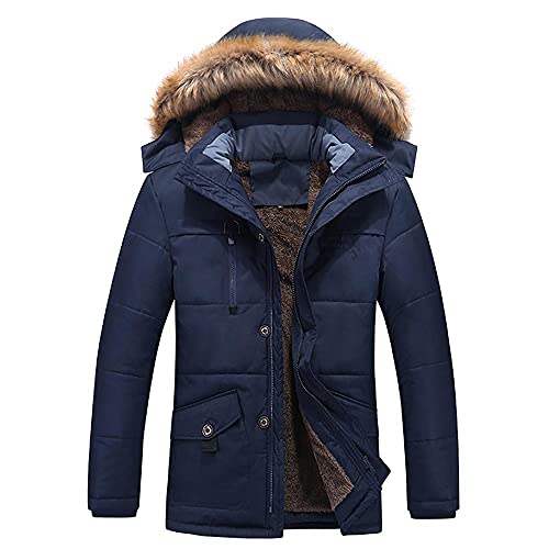 Zhiyao Winterparka Herren Parka Jacke Gefüttert Winterjacke Warme Jacke Outdoor Kapuzenjacke Winddicht Parka von Zhiyao