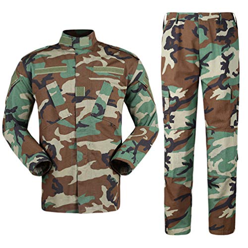 Zhiyuanan Herren Tactical Camouflage Uniform Anzug 2 Stück Sets Outdoor Jagd Trekking Camping Militär Kampf wasserdichte Wandern Jacken + Camo Hosen Tarnmuster Kleidung Dschungel S von Zhiyuanan