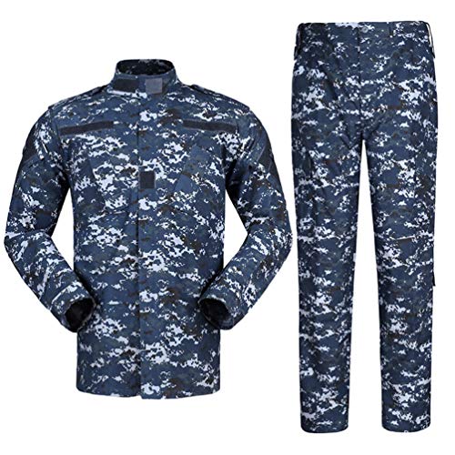 Zhiyuanan Herren Tactical Camouflage Uniform Anzug 2 Stück Sets Outdoor Jagd Trekking Camping Militär Kampf wasserdichte Wandern Jacken + Camo Hosen Tarnmuster Kleidung Ozean Digital M von Zhiyuanan