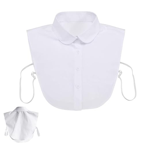 Hälfte Shirt Frauen Kragen,Frauen Kragen Abnehmbare Kragen Damen Hälfte Shirt Gefälschter Kragen Bluse Abnehmbare Kragen Halbe Hemd Falscher Kragen Bluse in Baumwolle für Büro Besprechungsräume Damen von Zhjuju