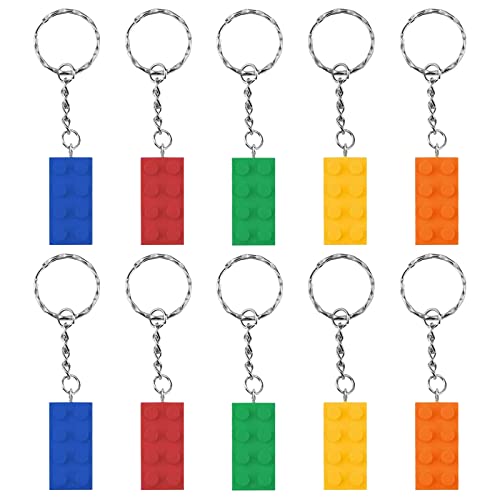 Zhongcp1 Party Schlüsselanhänger Schlüsselbund Aus Kunststoff Brick Keyrings Set Gefälligkeiten Schlüsselanhänger Bunt Schlüsselanhänger Anhänger Set Für Frauen Männer Kinder Partyzubehör(10 Stück) von Zhongcp1