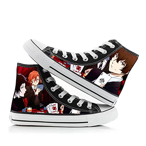 Anime Canvas Schuhe Bungo Stray Dogs High Top Canvas Schuhe Anime Printing Schnürschuhe Unisex für Outdoor Sport, Typ 4, 39 EU von Zhongkaihua