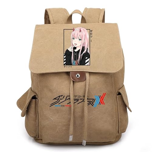 Anime Darling in The FRANXX Rucksack Cartoon Girl Zero Two Canvas Schultasche Laptop Reiserucksack 3D bedruckte Klappe Rucksack Tagesrucksack, Typ26 von Zhongkaihua