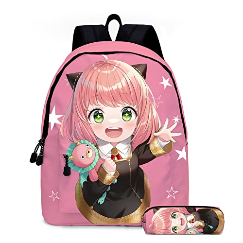 Anya Forger Schulranzen Rucksack Kinder Cartoon Schultasche Anya Forger 3D Druck Schulrucksack für Jungen Mädchen, Typ 4 von Zhongkaihua