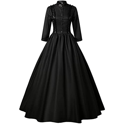 Damen Mittelalter Vintage Kleider Damen Gothic Viktorian Outfit Queen Kleid Ballkleid Party Halloween Karneval von Zhongkaihua