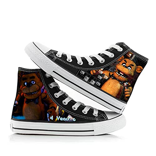 FNAF Shoes Fazbear's Piazzaria Security Breach Canvas Shoes Cosplay Sneakers Horrorspiel Casual Unisex High Top Fashion Sneakers von Zhongkaihua