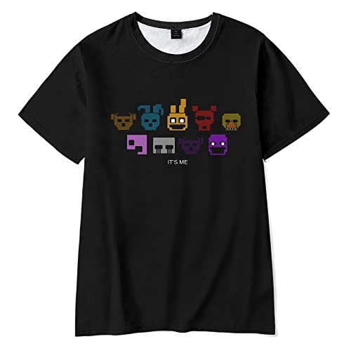 FNAF Short Sleeve T Shirt, Security Breach Teen Girls Boys Summer Casual Anime Short Sleeve Length, Cute T Shirt, Fazbear's Piazzaria Cartoon Game Tops Clothing von Zhongkaihua