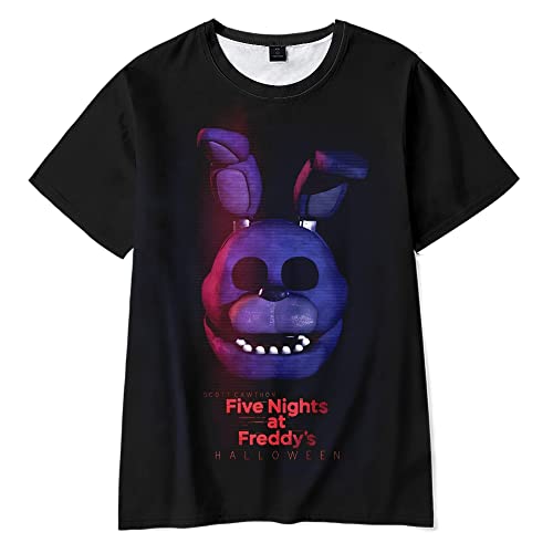 FNAF Short Sleeve T Shirt, Security Breach Teen Girls Boys Summer Casual Anime Short Sleeve Length, Cute T Shirt, Fazbear's Piazzaria Cartoon Game Tops Clothing von Zhongkaihua