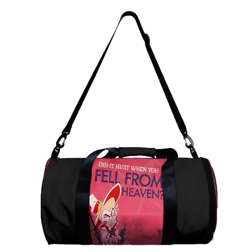 Hazbin Multifunktions-Sporttasche mit Anime-Motiv, Schultertasche, großes Fassungsvermögen, tragbare Reisetasche, zylindrische Reisetasche, Stil 7, 26*26*49cm von Zhongkaihua