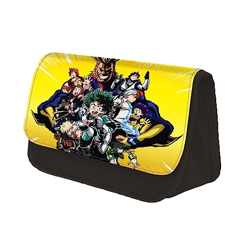 My Hero Academia Federmäppchen Tasche MHA Stiftebox Große Kapazität Doppelschicht Stifttasche mit Reißverschluss Zurück Zu Schulbedarf Student Schreibwaren Tasche, Typ 1, 22*7.5*13CM von Zhongkaihua