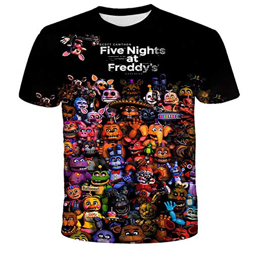 Niedliche Cartoon-T-Shirts FNFA T-Shirts Kinder 3D gedruckte lustige Sommer-T-Shirts lässig bequem Rundhalsausschnitt T-Shirt Kurzarm Tops für Mädchen und Teenager, 3, 140 cm von Zhongkaihua