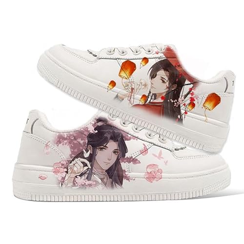 Tian Guan Ci Fu Damen Casual Fashion Sneaker Xie lian & Hua Cheng Anime Charakter Druck White Board Schuhe Low-Top Sneaker Skateboardschuhe Freizeit Höhensteigerung Sportschuhe, Ytpe 1, 7 UK Men/ 7.5 von Zhongkaihua