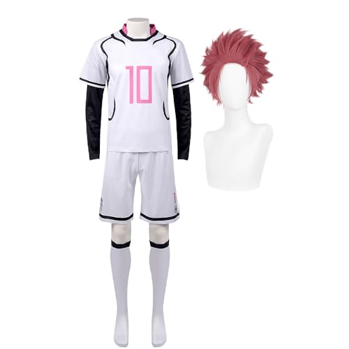 Zhongkaihua Anime Blue Lock Cosplay Fußball Outfit Itoshi SAE Jersey Fußball Sport Training Anzüge Sportbekleidung Shorts Kits und Socken für Halloween Dress Up Kostüm Komplette Sets, Sae Itoshi von Zhongkaihua
