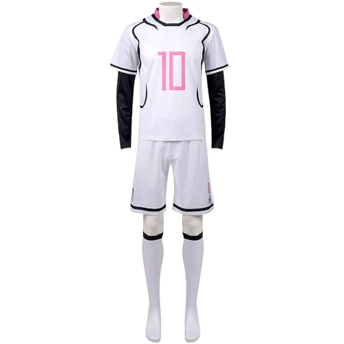 Zhongkaihua Anime Blue Lock Cosplay Fußball Outfit Itoshi SAE Jersey Fußball Sport Training Anzüge Sportbekleidung Shorts Kits und Socken für Halloween Dress Up Kostüm Komplette Sets, Sae Itoshi von Zhongkaihua