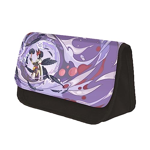 Zhongkaihua Anime Charakter Stift Tasche Doppelschicht Bleistift Fall Venti/Ganyu/Alhaitham/Kamizato Ayato Kreative Anime Druck Schreibwaren Tasche, Kujo Sara, 7.5*13*22cm, Schulranzen-Set von Zhongkaihua