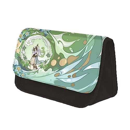 Zhongkaihua Anime Charakter Stift Tasche Doppelschicht Bleistift Fall Venti/Ganyu/Alhaitham/Kamizato Ayato Kreative Anime Druck Schreibwaren Tasche, Nahida, 7.5*13*22cm, Schulranzen-Set von Zhongkaihua