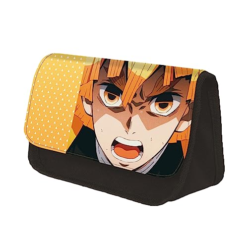 Zhongkaihua Anime Federmäppchen Tasche große Kapazität Pen Bag Pencil Case Student Pen Pouch Schicht Schreibwaren Tanjiro/Zenitsu/Nezuko Figur Muster Pen Box Tasche von Zhongkaihua