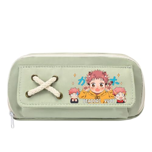 Zhongkaihua Anime JJK Gojo Satoru Itadori Yuji Bleistiftbeutel große Kapazität Student Leinwand Federmäppchen Fall für Back School Saison von Zhongkaihua