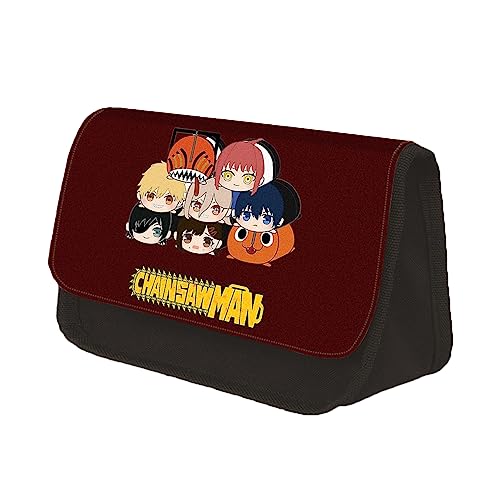 Zhongkaihua Anime Kettensäge Mann Pencil Case Denji Pen Bags Cartoon gedruckt Hayakawa AKI Pen Box große Kapazität Double Layer Storage Bag für Studenten von Zhongkaihua