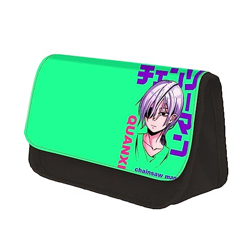 Zhongkaihua Anime Kettensäge Mann Pencil Case Denji Pen Bags Cartoon gedruckt Hayakawa AKI Pen Box große Kapazität Double Layer Storage Bag für Studenten von Zhongkaihua