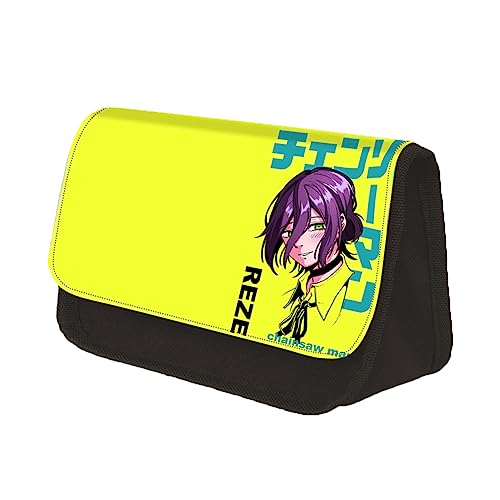 Zhongkaihua Anime Kettensäge Mann Pencil Case Denji Pen Bags Cartoon gedruckt Hayakawa AKI Pen Box große Kapazität Double Layer Storage Bag für Studenten von Zhongkaihua