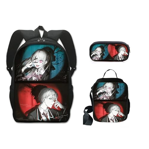 Zhongkaihua Anime Oshi No Ko Schultaschen 3 Stück Set Hoshino Rubi Reisetasche Rucksack Hoshino Ai Pen Tasche Bedruckte Lässige Anime Umhängetasche für Jungen Mädchen, Typ08, 42*29*12.5cm von Zhongkaihua