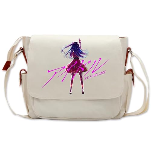 Zhongkaihua Anime Oshi No Ko Umhängetasche Kawaii Cartoon Umhängetasche mit Reißverschluss Hoshino Ai Anime Handtasche Oxford Tuch Frauen Schreibwarenbox, Oshi No Ko-04, 13*26*33cm, Schulranzen-Set von Zhongkaihua