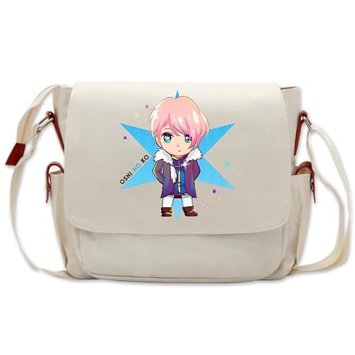 Zhongkaihua Anime Oshi No Ko Umhängetasche Kawaii Cartoon Umhängetasche mit Reißverschluss Hoshino Ai Anime Handtasche Oxford Tuch Frauen Schreibwaren Box, Oshi No Ko-11, 13*26*33cm, Schulranzen-Set von Zhongkaihua