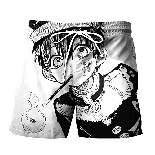 Zhongkaihua Anime Toilet-Bound Hanako-kun Yugi Anime Herren Strand-Shorts, Badehose, 3D-Druck, Sommer, schnell trocknend, Board-Shorts, Typ 2, S/M von Zhongkaihua