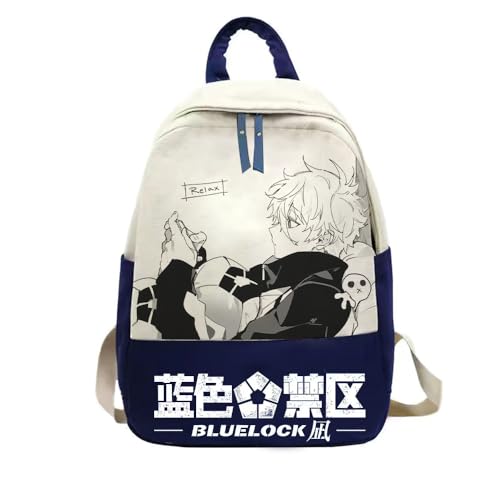 Zhongkaihua Blue Lock Isagi Yoichi Rucksack für Jungen und Mädchen, Anime-Rucksack, Schulranzen, niedlich, Leinen, Unisex, lässig, Reisen, Studenten, Tagesrucksack, Schulanfang, Typ 12, L 33 x W 10 x von Zhongkaihua