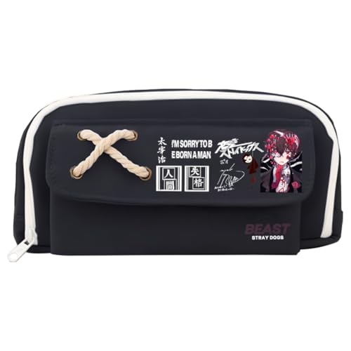 Zhongkaihua Dazai Osamu Nakajima Atsushi Nakahara Chuuya Fashion Stationery Anime Canvas Federmäppchen für Mädchen Jungen Schulgeschenk Große Kapazität Schulanfang Stifttasche, Typ 27, 21 x 11 cm von Zhongkaihua