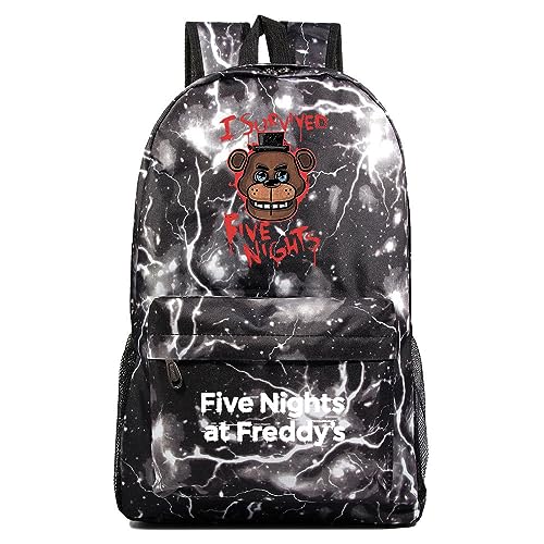 Zhongkaihua FNAF Fazbear's Piazzaria Security Breach Fashion Student of School Rucksack für Jungen Mädchen Schuler Reisen Anime Spiel Oxford Essential Daypack, Fnaf - 06, 31 x 18 x 47 CM von Zhongkaihua