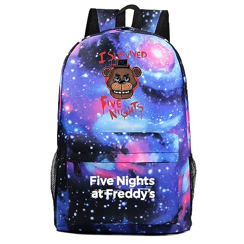 Zhongkaihua FNAF Fazbear's Piazzaria Security Breach Fashion Student of School Rucksack für Jungen Mädchen Schuler Reisen Anime Spiel Oxford Essential Daypack, Fnaf - 08, 31 x 18 x 47 CM von Zhongkaihua