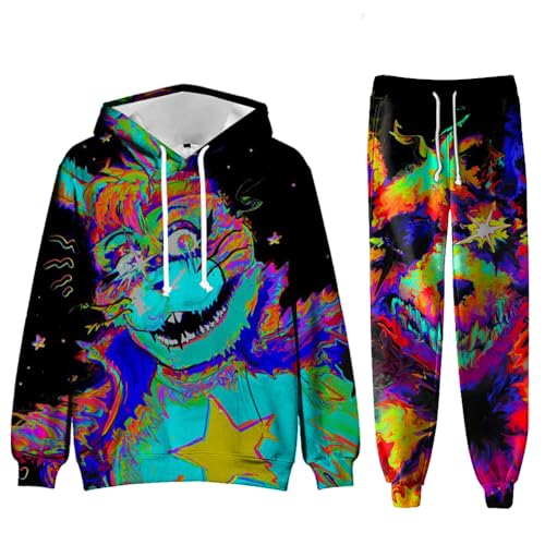 Zhongkaihua FNAF Hoodie Hose 2 Stück Sets FNAF Kapuzenpullover mit 3D-Druck FNAF Security Breach Kostüm FNAF Cosplay Kleidung Sport Casual Sweatshirts Drawstring Hoodies FNAF Pullover Kinder von Zhongkaihua