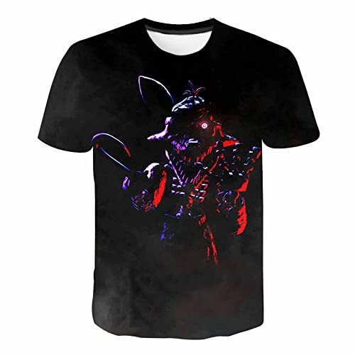 Zhongkaihua FNAF T-Shirts Jugendliche Jungen Mädchen T-Shirts, Anime Five Nights Game Foxy Sisters Location Casual Kurzarm 3D Gedruckt T-Shirt von Zhongkaihua