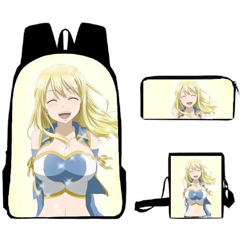 Zhongkaihua Fairy Tail Lucy Heartfilia Natsu Dragneel Erza Scarlet Rucksack Schüler 3-teiliges Set: Schulrucksack, Federmäppchen und Lunchtasche für Jungen und Mädchen, Schuler, Typ 03, 30 x 13 x 40 Zhongkaihua Fairy Tail Lucy Heartfilia Natsu Dragneel Erza Scarlet Rucksack Schüler 3-teiliges Set: Schulrucksack, Federmäppchen und Lunchtasche für Jungen und Mädchen, Schuler, Typ 03, 30 x 13 x 40 von Zhongkaihua