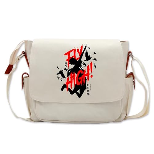 Zhongkaihua Haikyuu Tasche Messenger Bags Umhängetasche Manga Haikyuu Merch Print Crossbody Schultasche Satchel Bag Casual Reise Sporttasche Beige, Typ 11, 33*26*13CM von Zhongkaihua