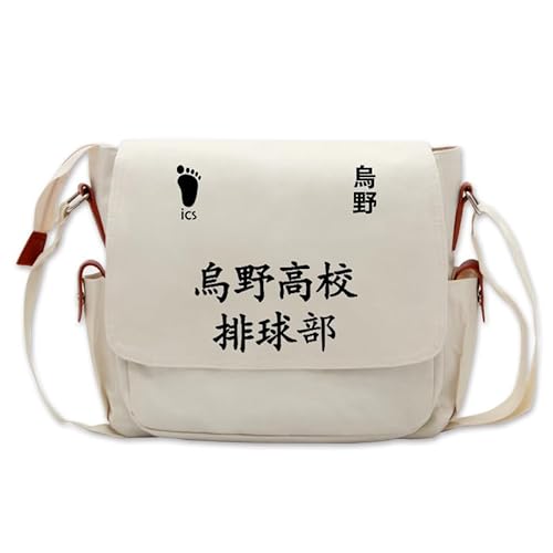 Zhongkaihua Haikyuu Tasche Messenger Bags Umhängetasche Manga Haikyuu Merch Print Crossbody Schultasche Satchel Bag Casual Reise Sporttasche Beige, Typ 20, 33*26*13CM von Zhongkaihua