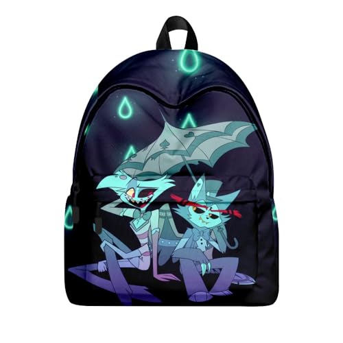 Zhongkaihua Hazbin Hotelrucksack, Laptoptasche, Hazbin Hotel Alastor/Engel Staubfigurdruck, Schülertasche, Schulrucksäcke für Jungen und Mädchen, Typ 7, 40*30*17CM von Zhongkaihua