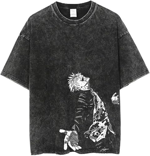 Zhongkaihua JJK Gojo Satoru Anime Ryomen Sukuna Vintage Washed T-Shirt Distressed Graphic Schwarz Baumwolle für Herren Jugend Jungen Sommer Casual Hip Hop Streetwear, Typ 9, M Zhongkaihua JJK Gojo Satoru Anime Ryomen Sukuna Vintage Washed T-Shirt Distressed Graphic Schwarz Baumwolle für Herren Jugend Jungen Sommer Casual Hip Hop Streetwear, Typ 9, M von Zhongkaihua