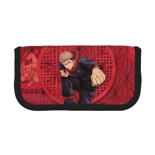 Zhongkaihua JJK Gojo Satoru Itadori Yuuji Ryomen Sukuna Mode-Stiftemäppchen aus Canvas für Mädchen und Jungen, Schulkinder-Geschenk, Stiftemäppchen mit großer Kapazität für den Schulanfang., 19 x 5 x von Zhongkaihua