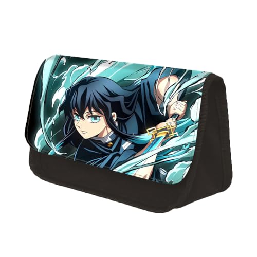 Zhongkaihua Kamado Tanjiro Kamado Nezuko Agatsuma Zen'itsu Kochou Shinobu Fashion Stationery Canvas Pencil Case for Girls Boys Schooler Gift Large Capacity Back to School Anime Pen Bag, Tokitou von Zhongkaihua