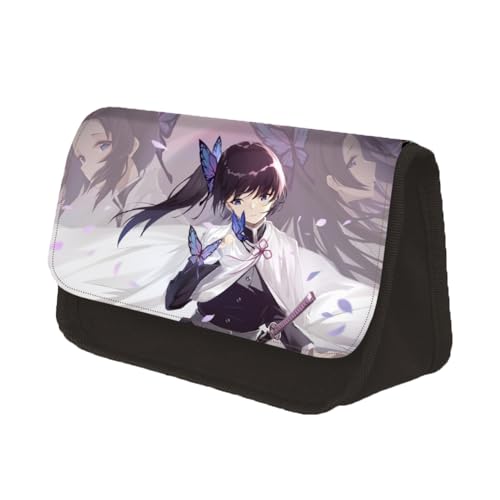 Zhongkaihua Kamado Tanjiro Kamado Nezuko Agatsuma Zen'itsu Kochou Shinobu Fashion Stationery Canvas Pencil Case for Girls Boys Schooler Gift Large Capacity Back to School Anime Pen Bag, Tsuyuri Kanao, von Zhongkaihua
