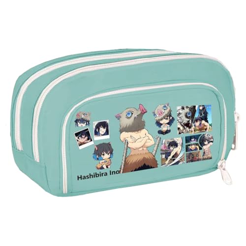 Zhongkaihua Kamado Tanjiro Kamado Nezuko Anime-inspiriertes Federmäppchen, geräumiger, stilvoller Schreibwaren-Organizer, Geschenk für Kinder, Typ 1, 21cm x 5cm x 12cm, Federmäppchen von Zhongkaihua