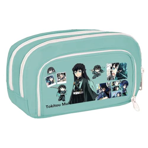 Zhongkaihua Kamado Tanjiro Kamado Nezuko Anime-inspiriertes Federmäppchen, geräumiger, stilvoller Schreibwaren-Organizer, Geschenk für Kinder, Typ 2, 21cm x 5cm x 12cm, Federmäppchen von Zhongkaihua