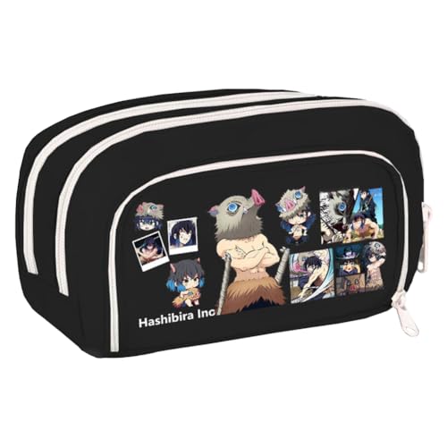 Zhongkaihua Kamado Tanjiro Kamado Nezuko Anime-inspiriertes Federmäppchen, geräumiger, stilvoller Schreibwaren-Organizer, Geschenk für Kinder, Typ 22, 21cm x 5cm x 12cm, Federmäppchen von Zhongkaihua
