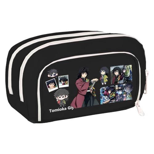 Zhongkaihua Kamado Tanjiro Kamado Nezuko Anime-inspiriertes Federmäppchen, geräumiger, stilvoller Schreibwaren-Organizer, Geschenk für Kinder, Typ 24, 21cm x 5cm x 12cm, Federmäppchen von Zhongkaihua